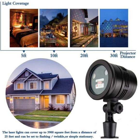 Christmas Laser Lights, Projector Lights Led Landscape with 360 Accessibility - Picture 4 of 6